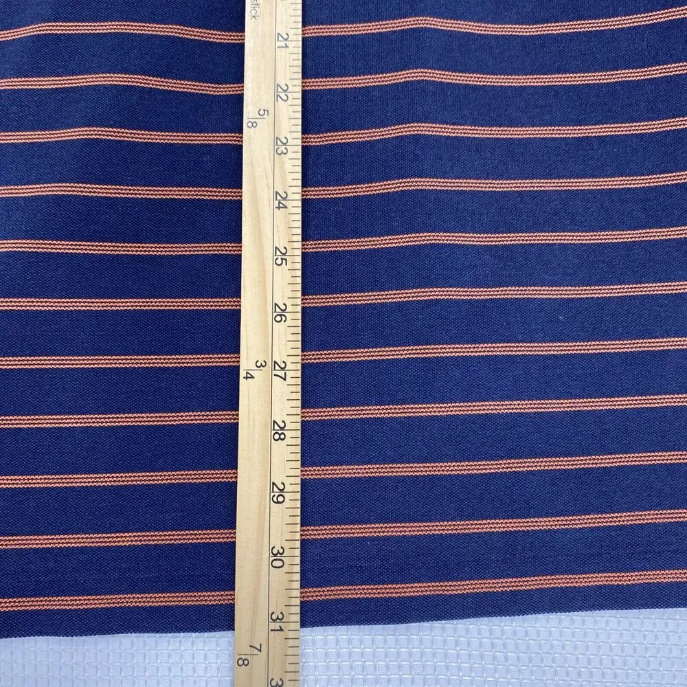 Ralph Lauren Polo Golf Shirt Mens Large Navy Blue Orange‎ Stripe Short Sleeve